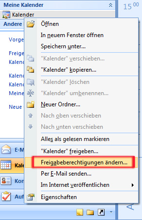 Outlook 2007 - Kalender freigeben