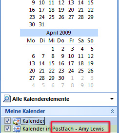 Outlook 2007 - Kalender einbinden