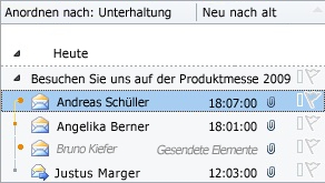 Outlook 2010 - Unterhaltungsansicht