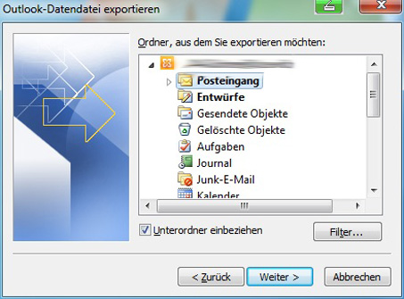 Outlook 2010 export